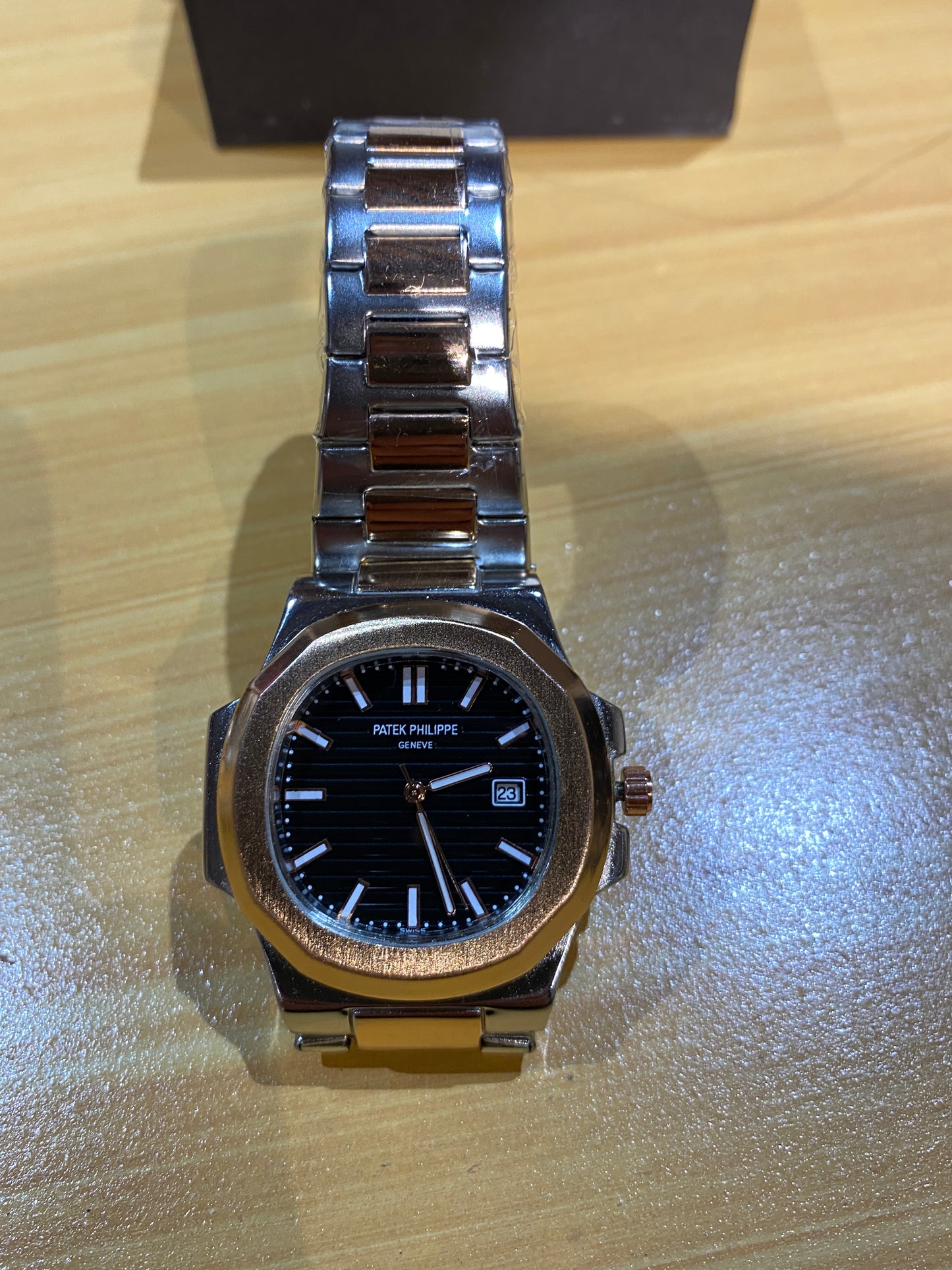 PATEK PHLIPPE GENEVE (GOLD BLACK DIAL) STAINLESS STEEL