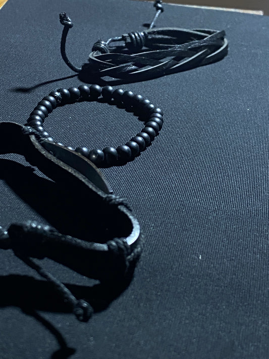 Bracelet-Set of 3 (BLACK/BROWN)